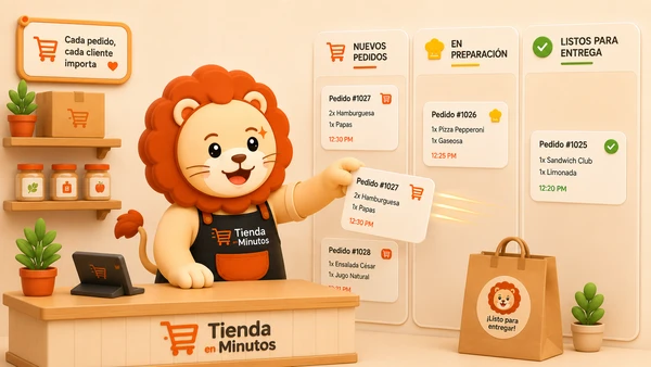 Pedidos ordenados desde que entran hasta que se entregan